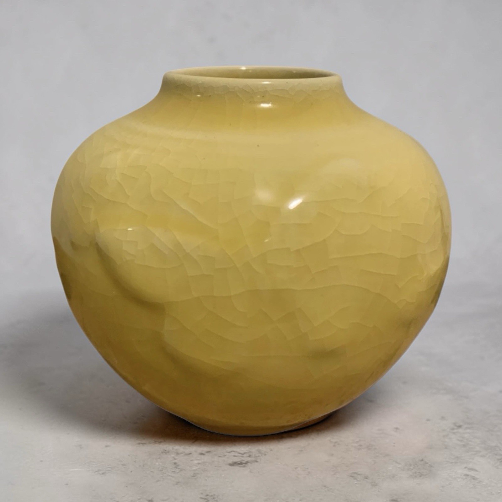 Vintage Rookwood Art Pottery Yellow Vase Butterflies #6509 1958