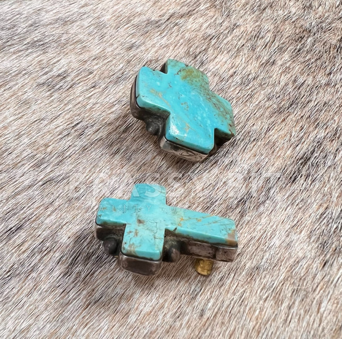 Gale Self Choctaw Sterling Silver Turquoise Concho Set