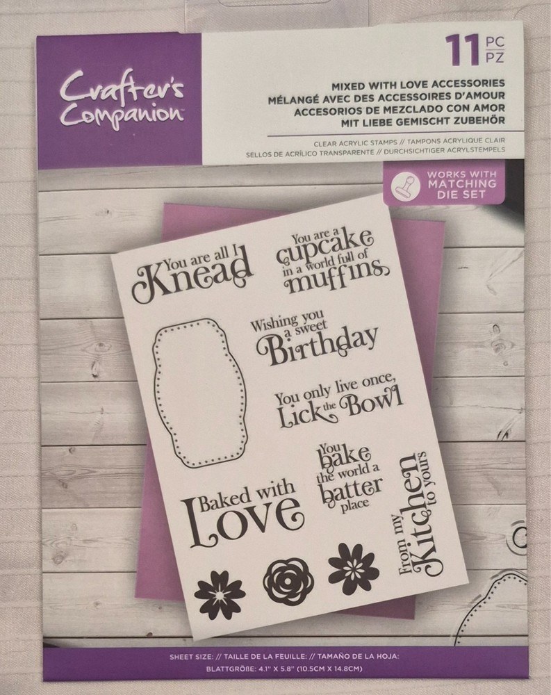 Gemini Mixed With Love Die & Stamp Set Bundle Mixer Baking Card Making 24pc