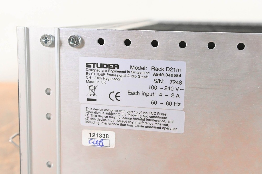 Studer D21m Modular I/O System with Madi HD Link Card CG01BZU