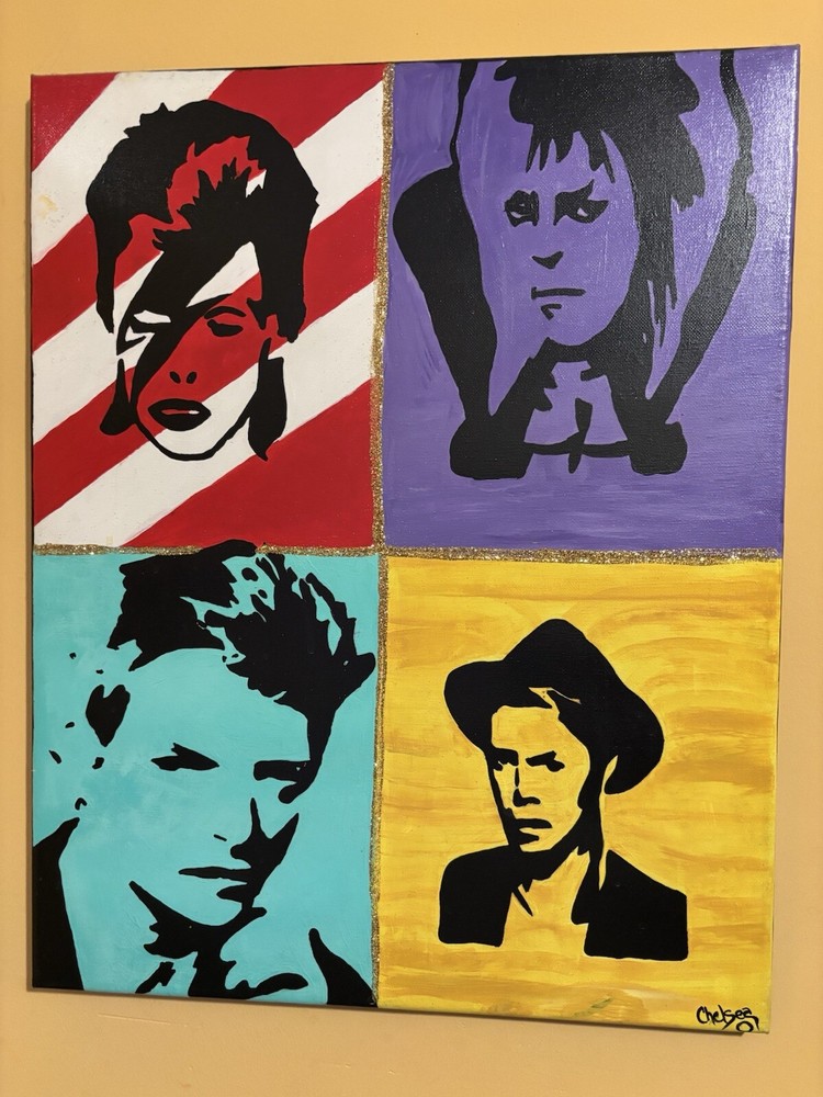 David Bowie Art 16’20 Handpainted!