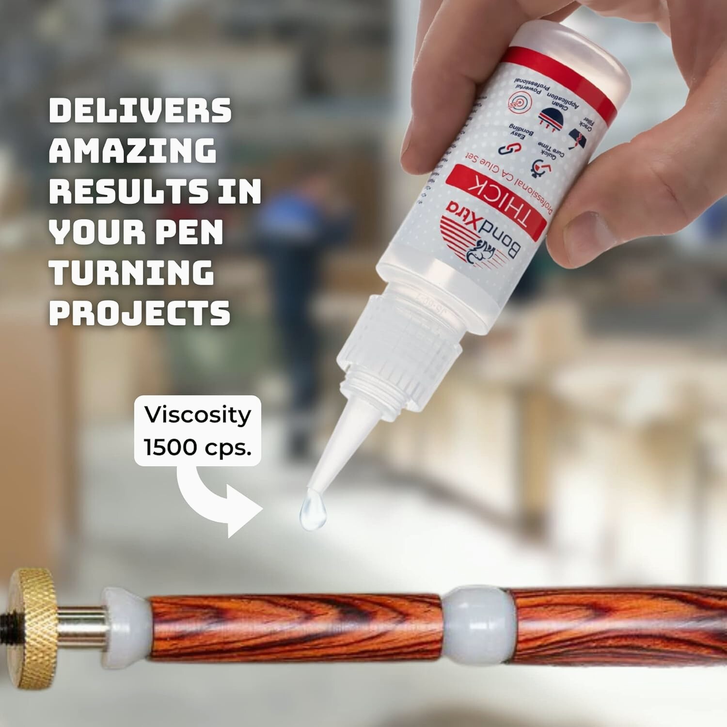 BondXtra 2 oz Medium CA Glue for Woodworking, Premium Super Glue Kit for Craft