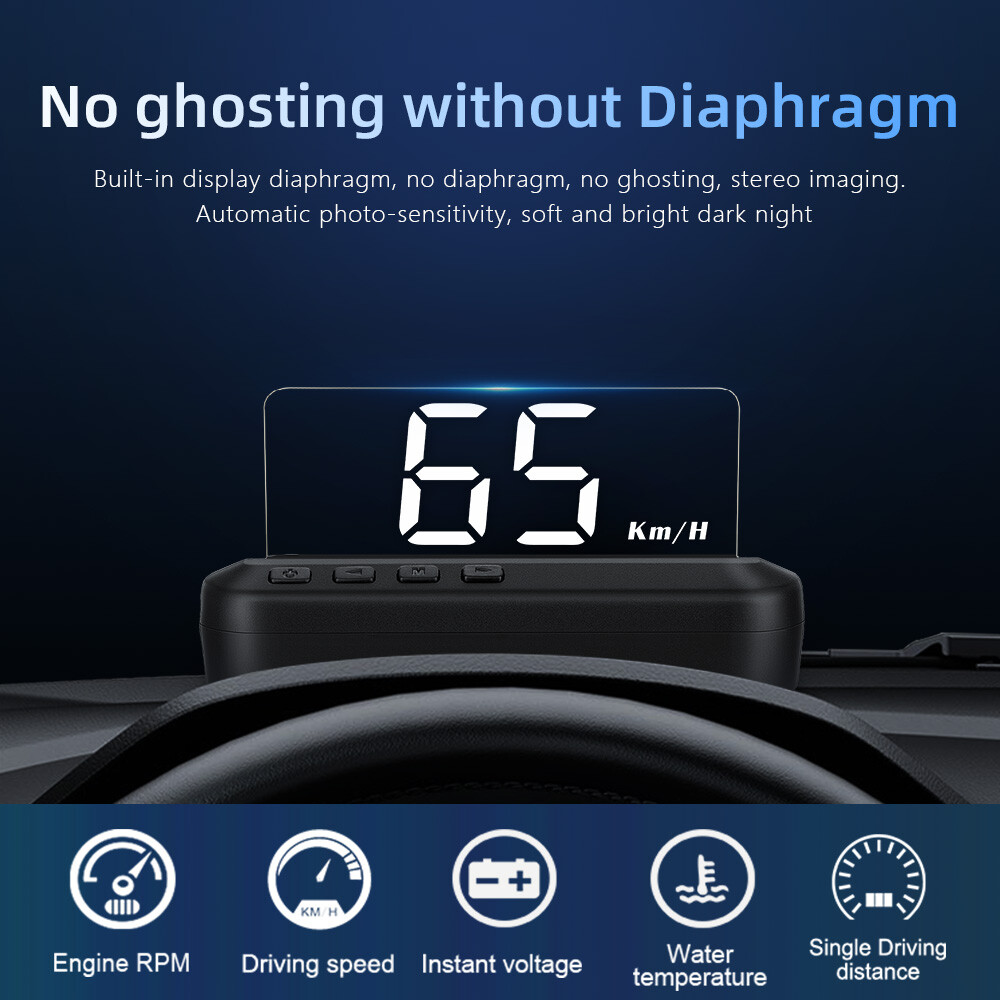 Car OBD2 HUD Head Up Display Speedometer Mileage Simple Function Engine Folding