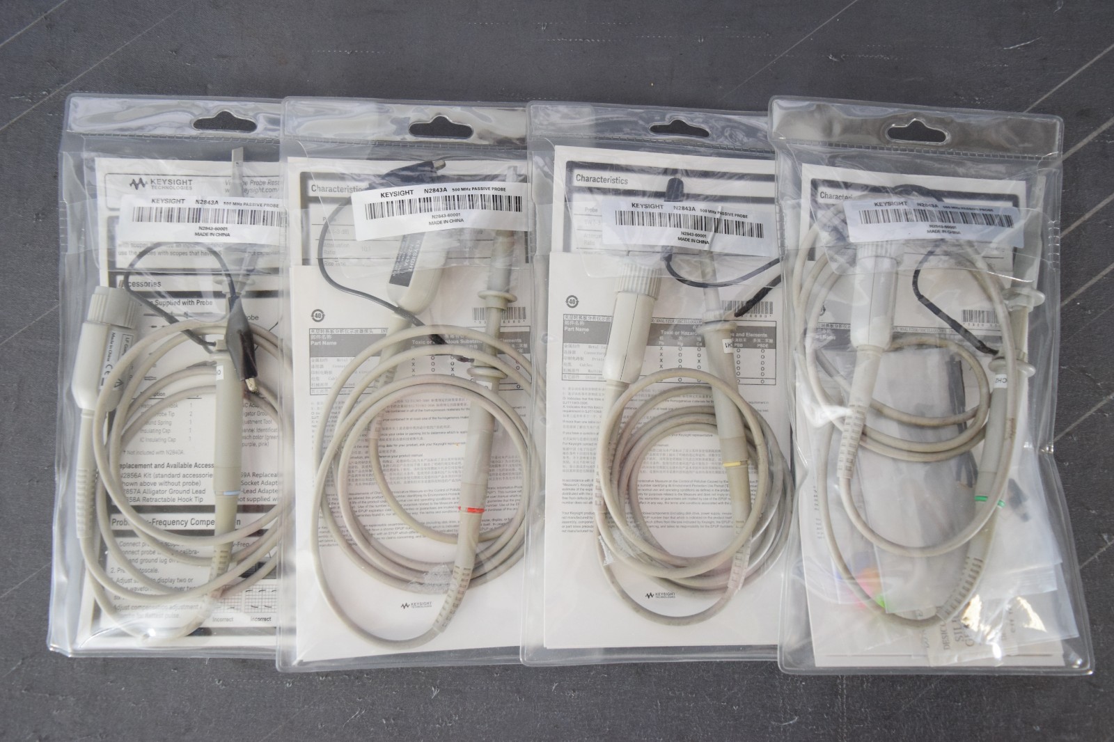 Keysight N2843A Passive Probe 500MHz 10X 11pF 300V CAT2 N28xxA/B Series (Qty. 4)