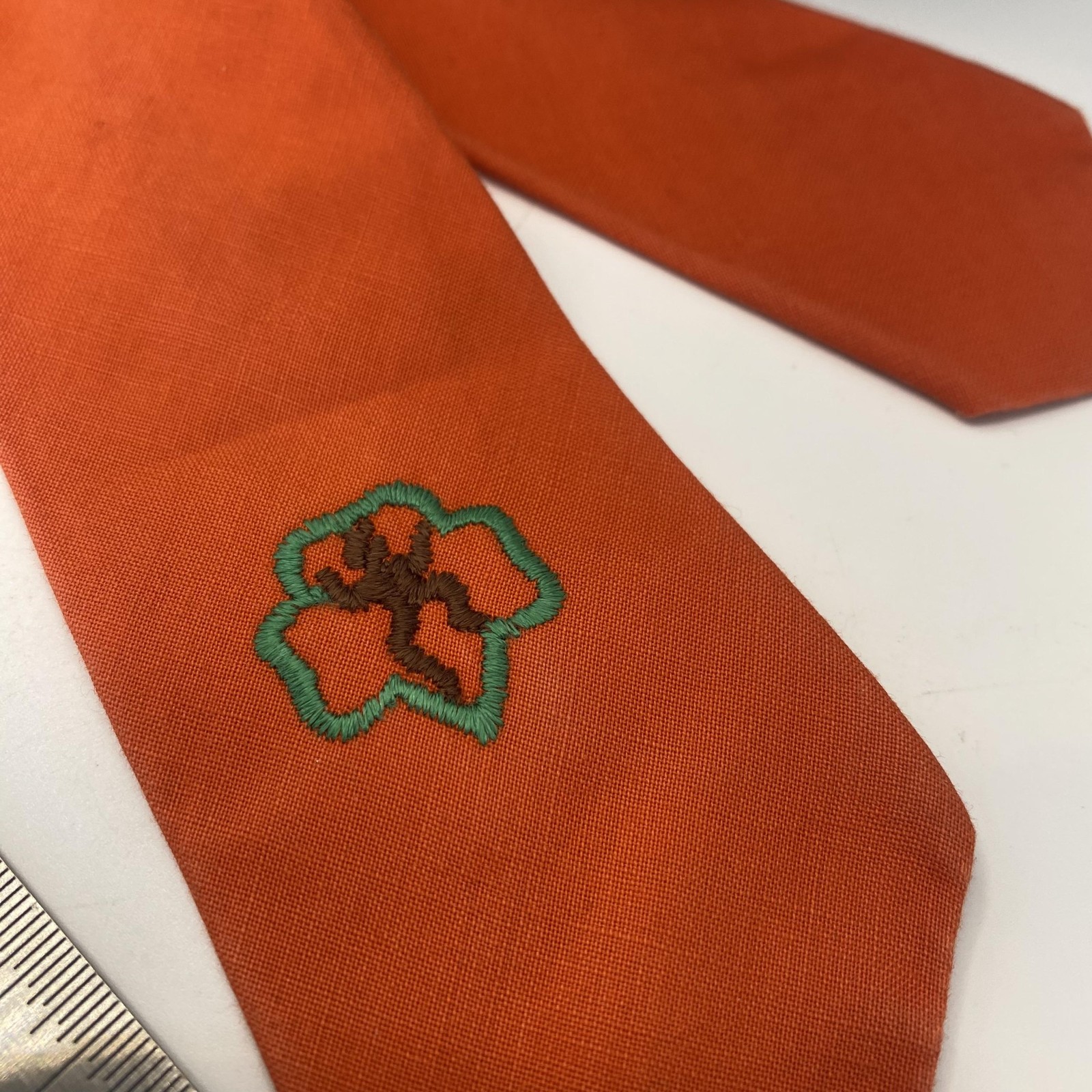 Vintage Girl Scouts Tie One Size Orange Pretied Uniform Brownie Necktie