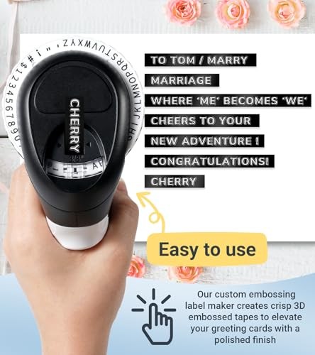Embossing Label Maker Manual Embossed Label Maker Machine with-Tapes, Old Black