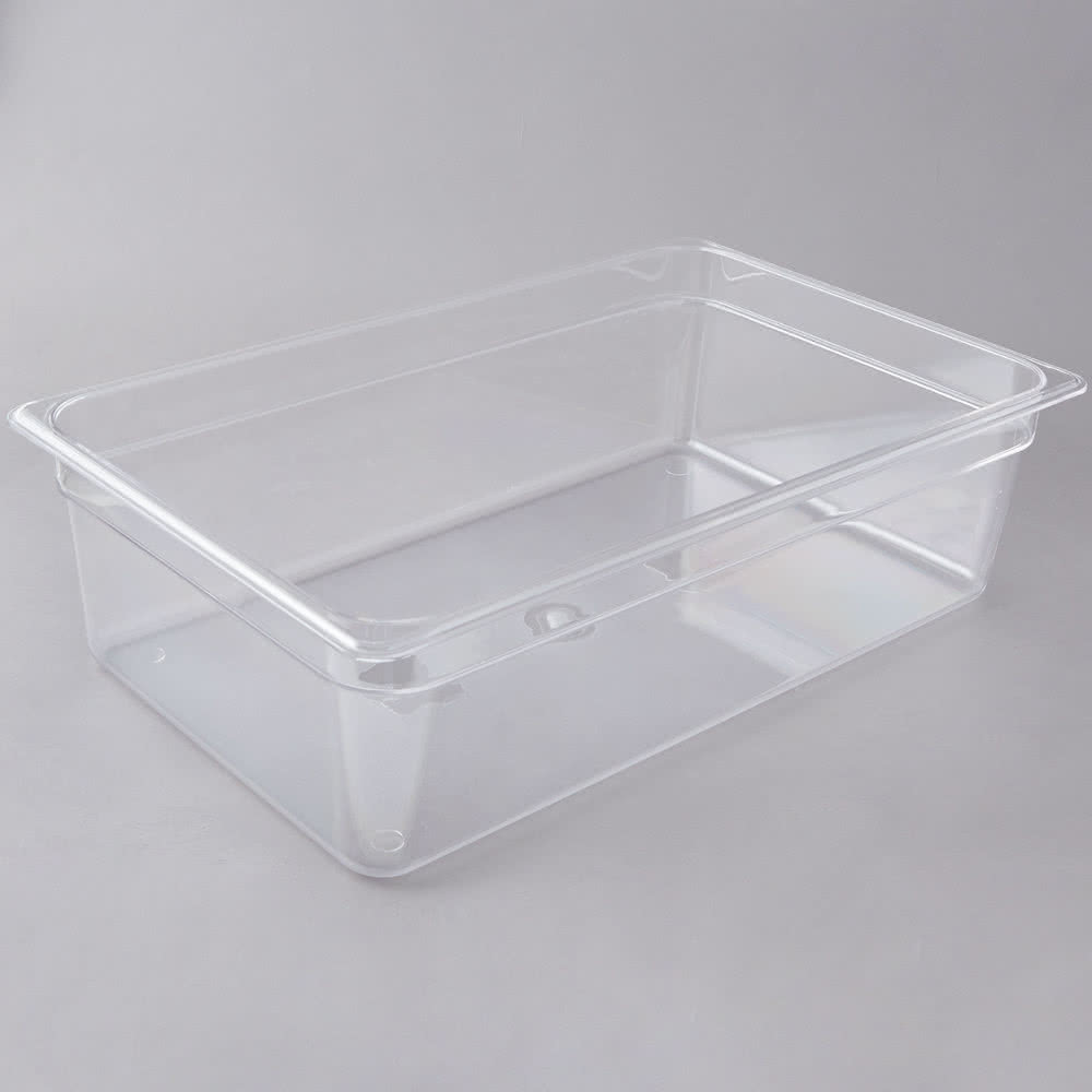 Full Size 6" Deep Clear Plastic Polycarbonate Prep Table Hotel Buffet Food Pan