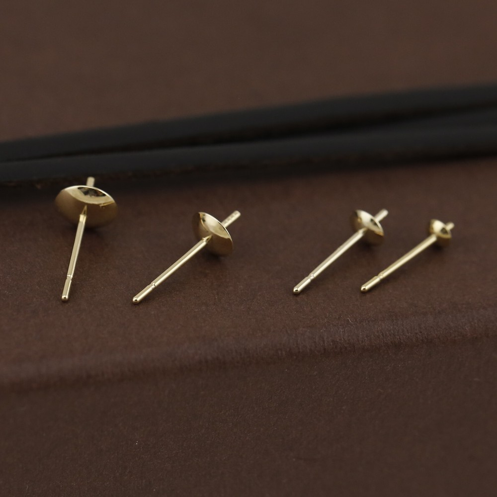 Genuine 18CT Solid YG Pearl Cap Studs - 1 Pair