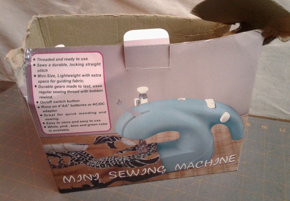 Mini Sewing Machine Blue Battery Powered