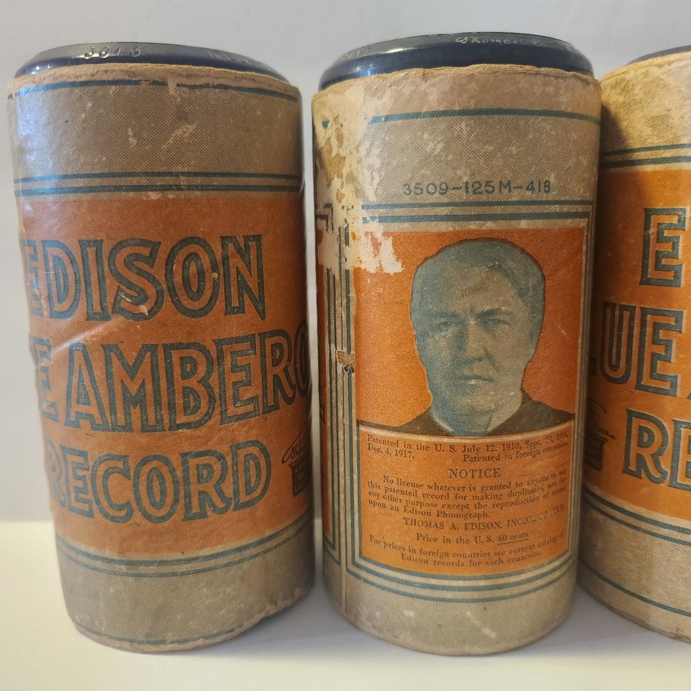 4 Edison Blue Cylinder Record Untested
