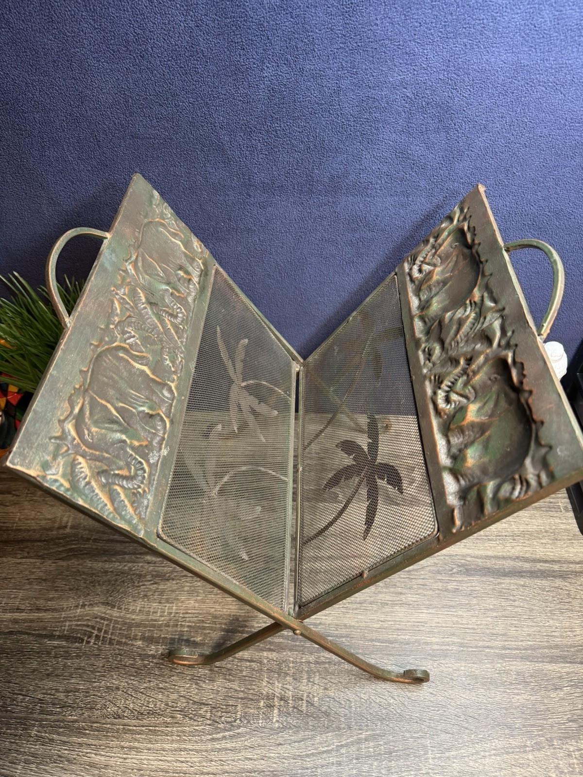 Decorative Metal Fireplace Log Holder Stand – Firewood Rack Indoor