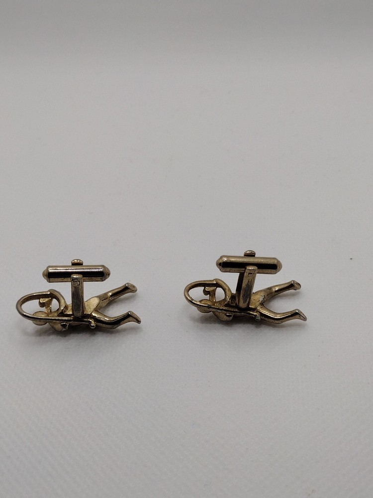 Vintage Gold Tone Twisted Man Cufflinks