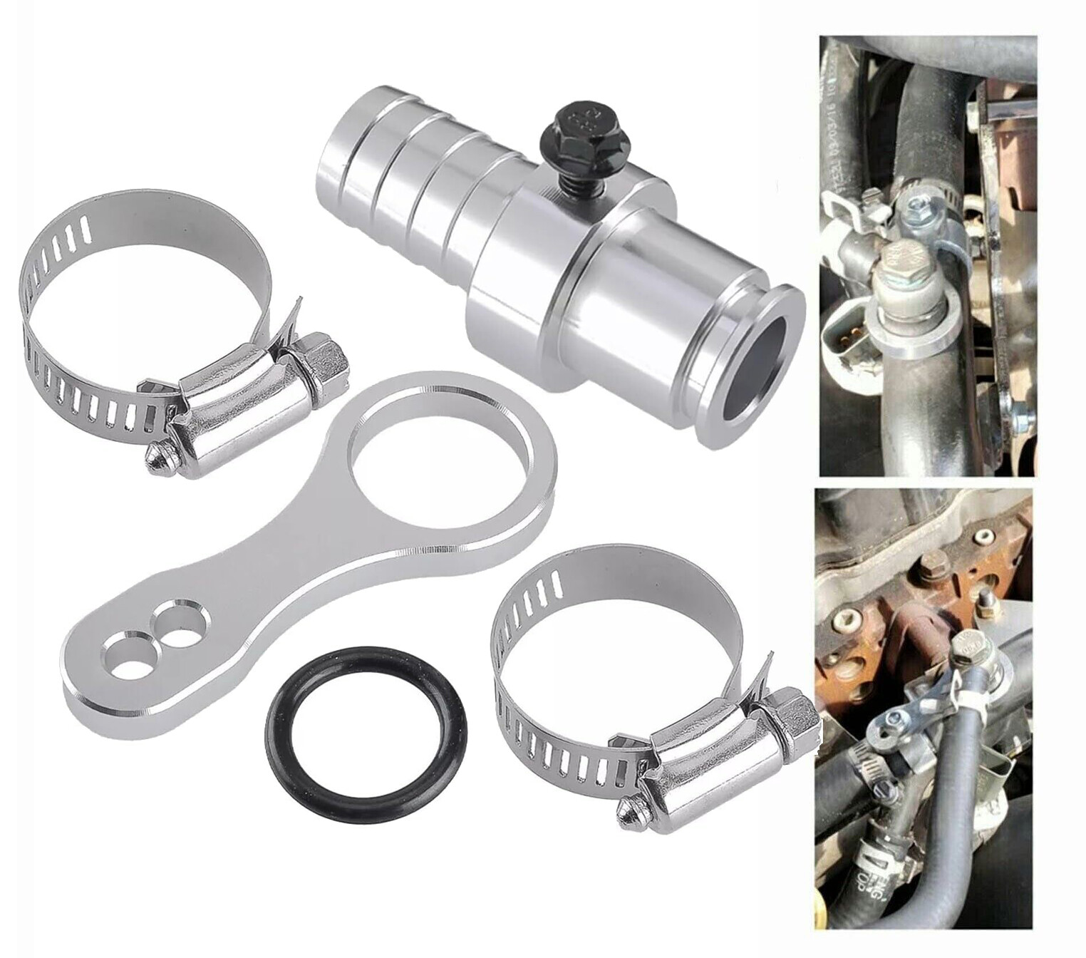 Coolant Bypass Hose Barb Adapter Set For 2009-2019 Dodge Ram Cummins 6.7L Diesel