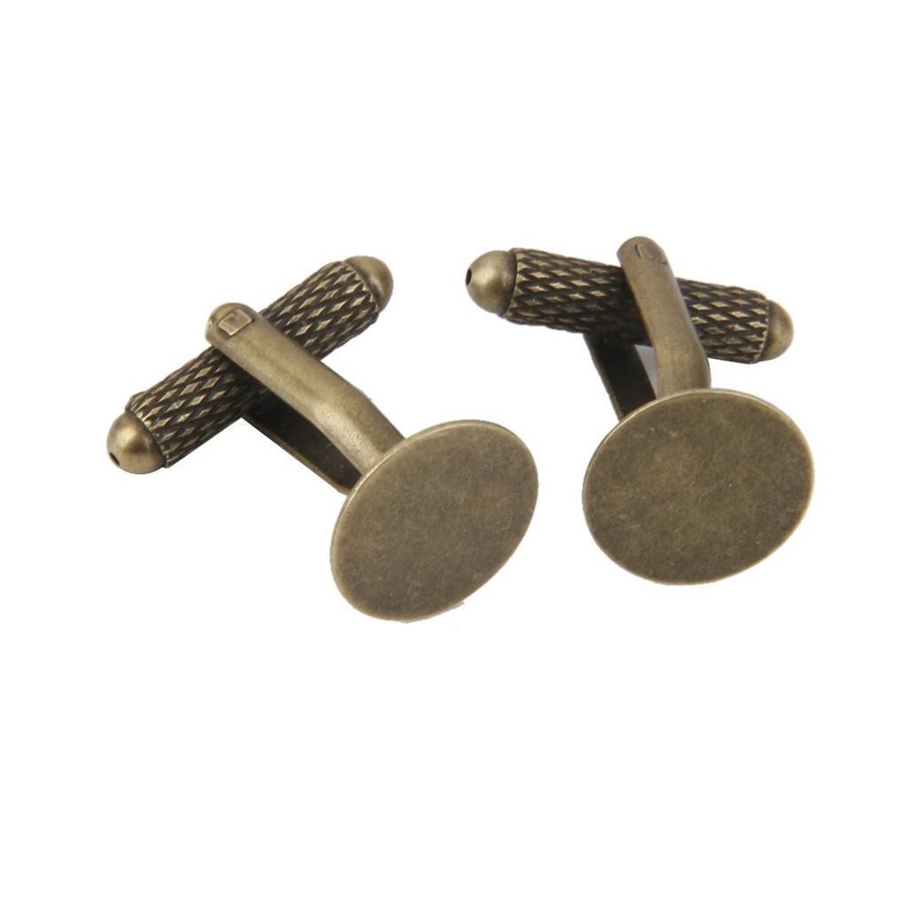 20Pcs Antique Bronze 12mm Flat Round Blank Settings Cuff