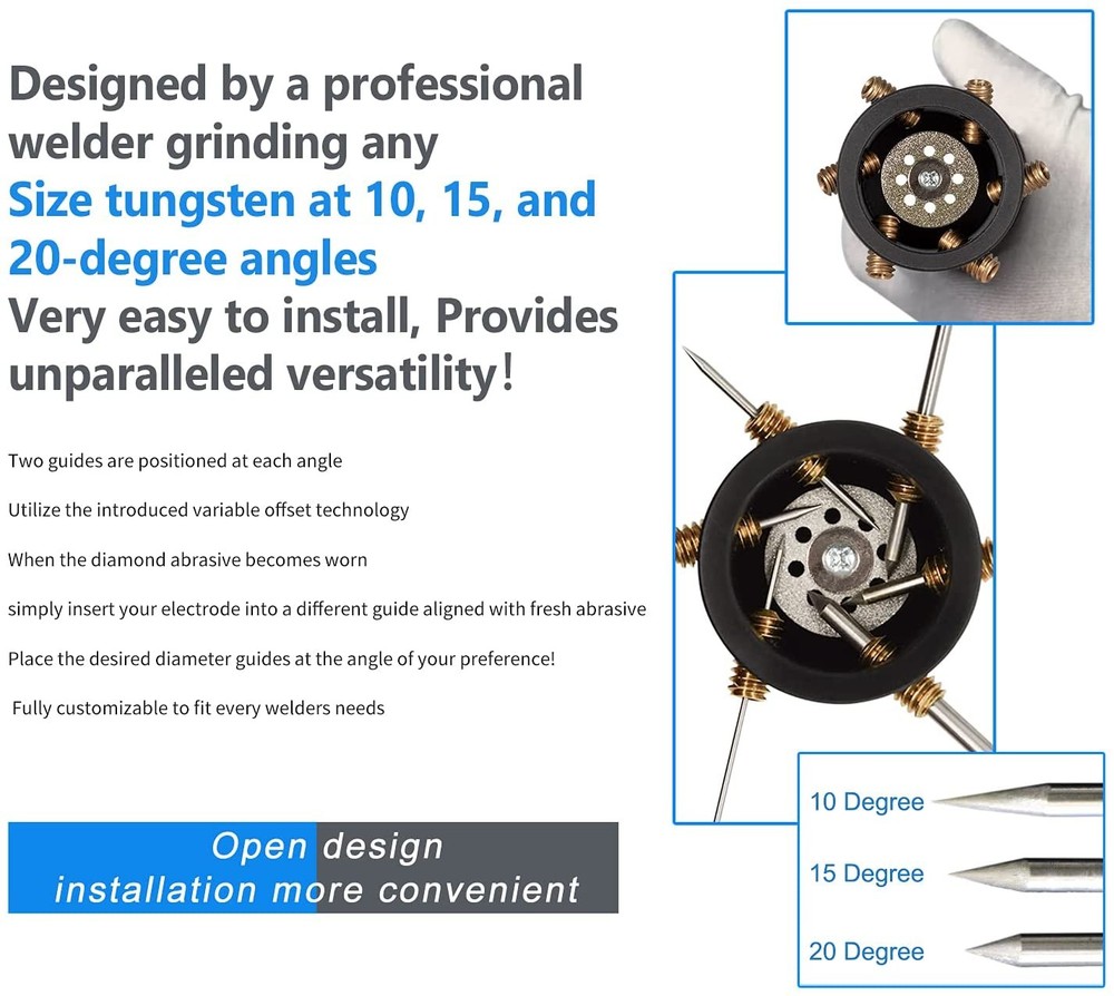 GR-12 TIG Welding Tungsten Electrode Multi-Angle Offsets Sharpener Grinder Tool