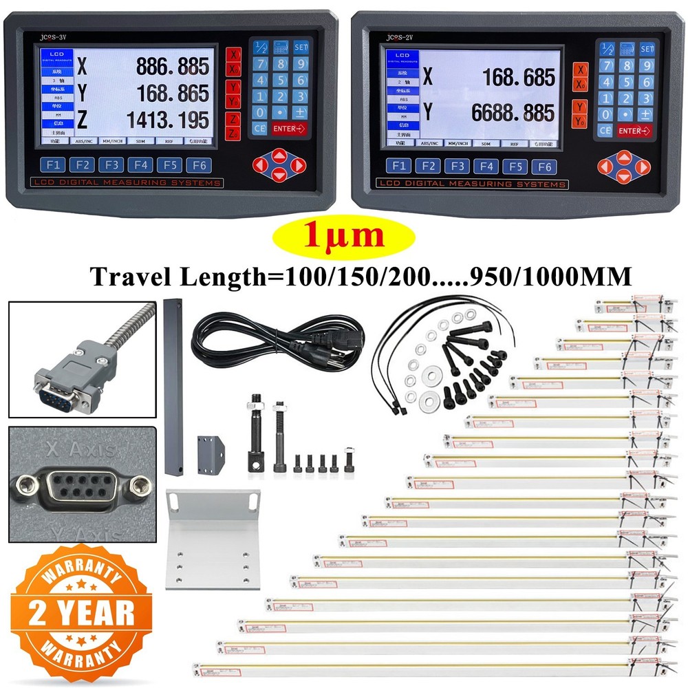 2/3 Axis Digital Readout DRO TTL Linear Glass Scale Encoder CNC Milling Lathe