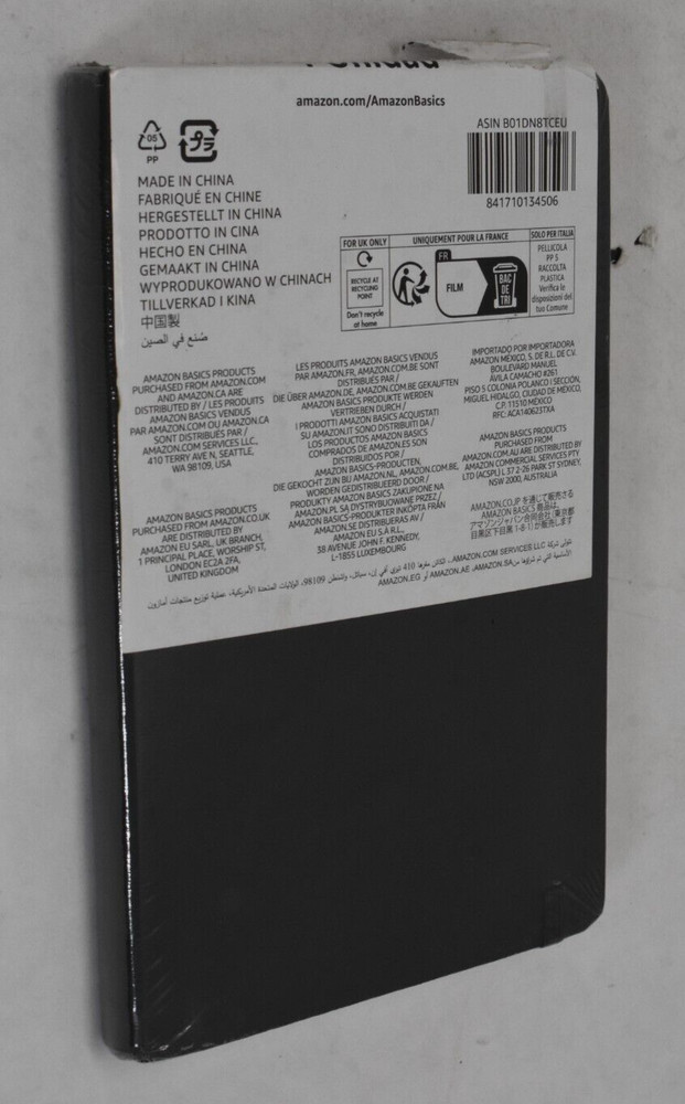 Amazonbasics Classic Notebook Large Ruled Lined Hardcover Black Notebook