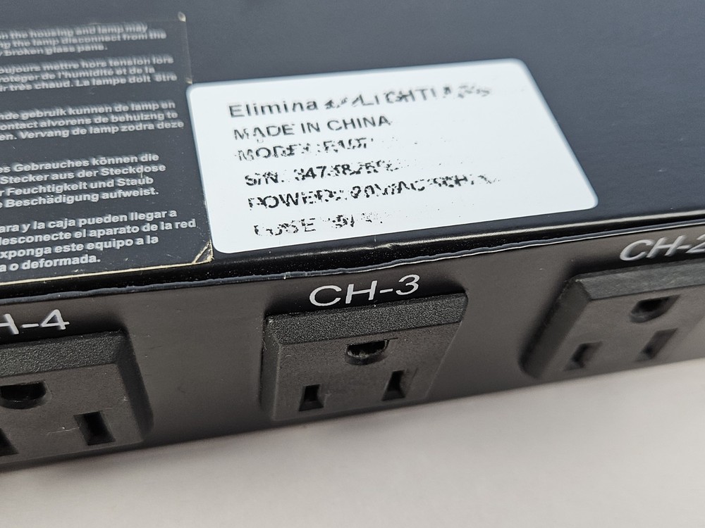 Eliminator Lighting Controller E-107 Rack Mount 8-Switch Power Strip Center 115V