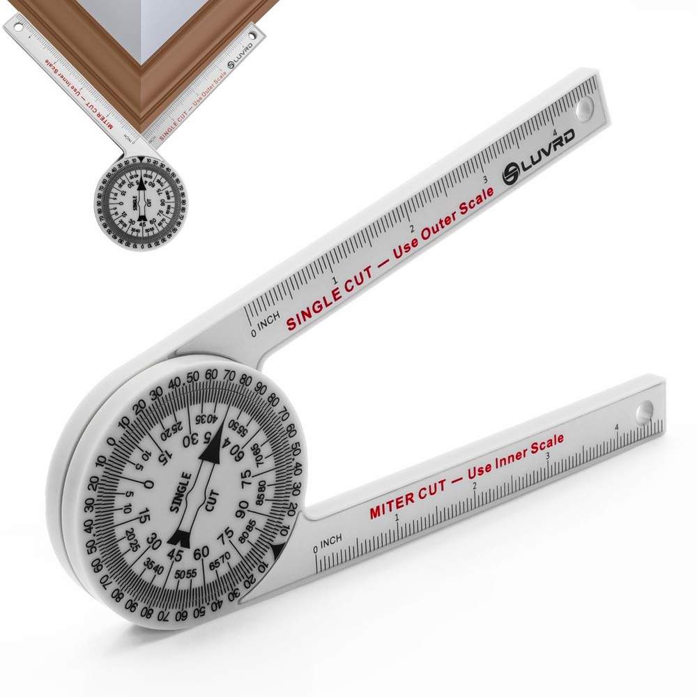 Miter Saw Protractor, Professional Angle Finder for Small, Silver