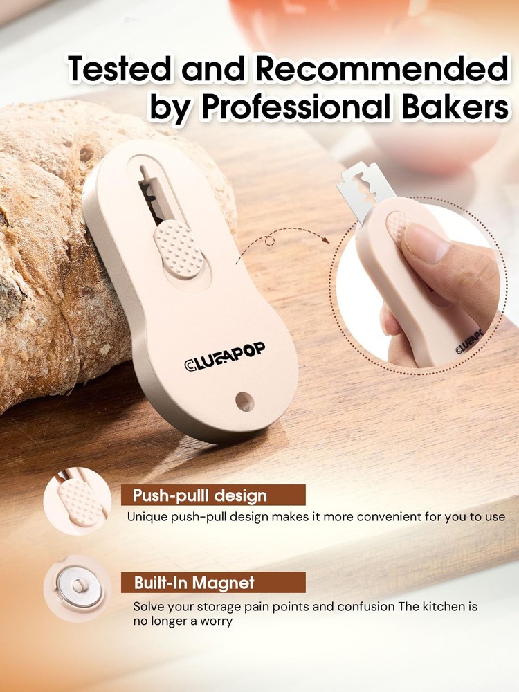 Bread Lame Dough Scoring Tool with Extractable & Magnetic - Bread Knife Sourd...