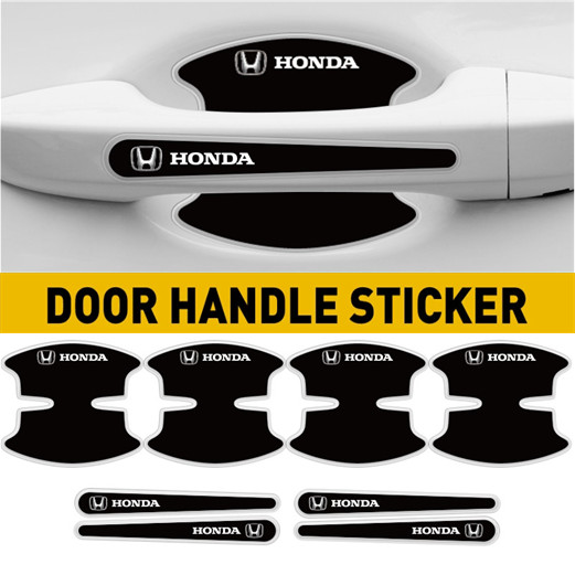 8PCS Black Car Door Handle Bowl Anti-Scratch Protector Sticker For Honda