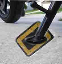 Motorcycle kick stand - paddock plate - Black & Galv