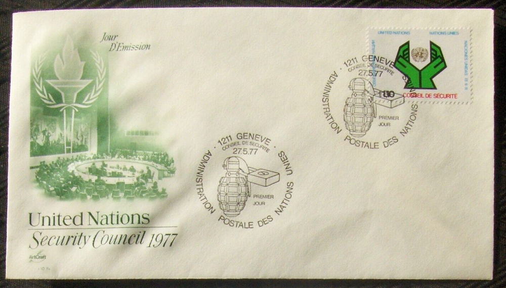 United Nations FDC envelope SECURITY COUCIL, Geneva 1977.