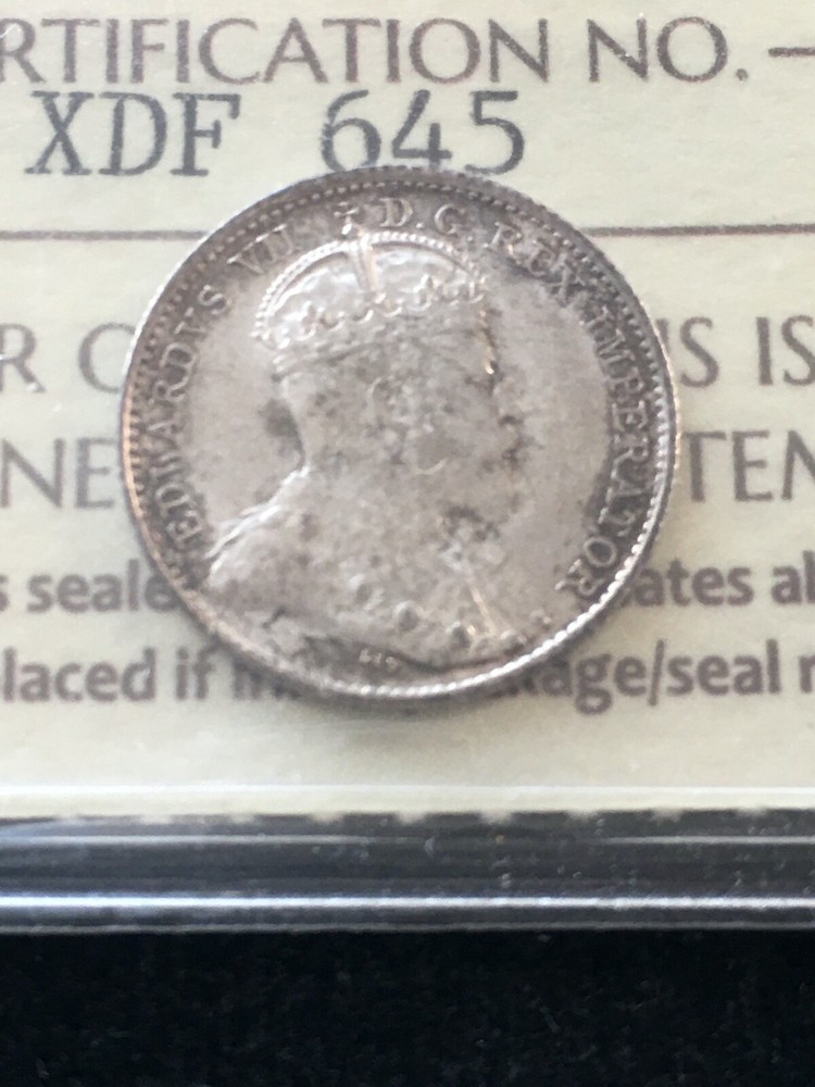 1903 ICCS Graded Newfoundland, Five Cent **AU-55**