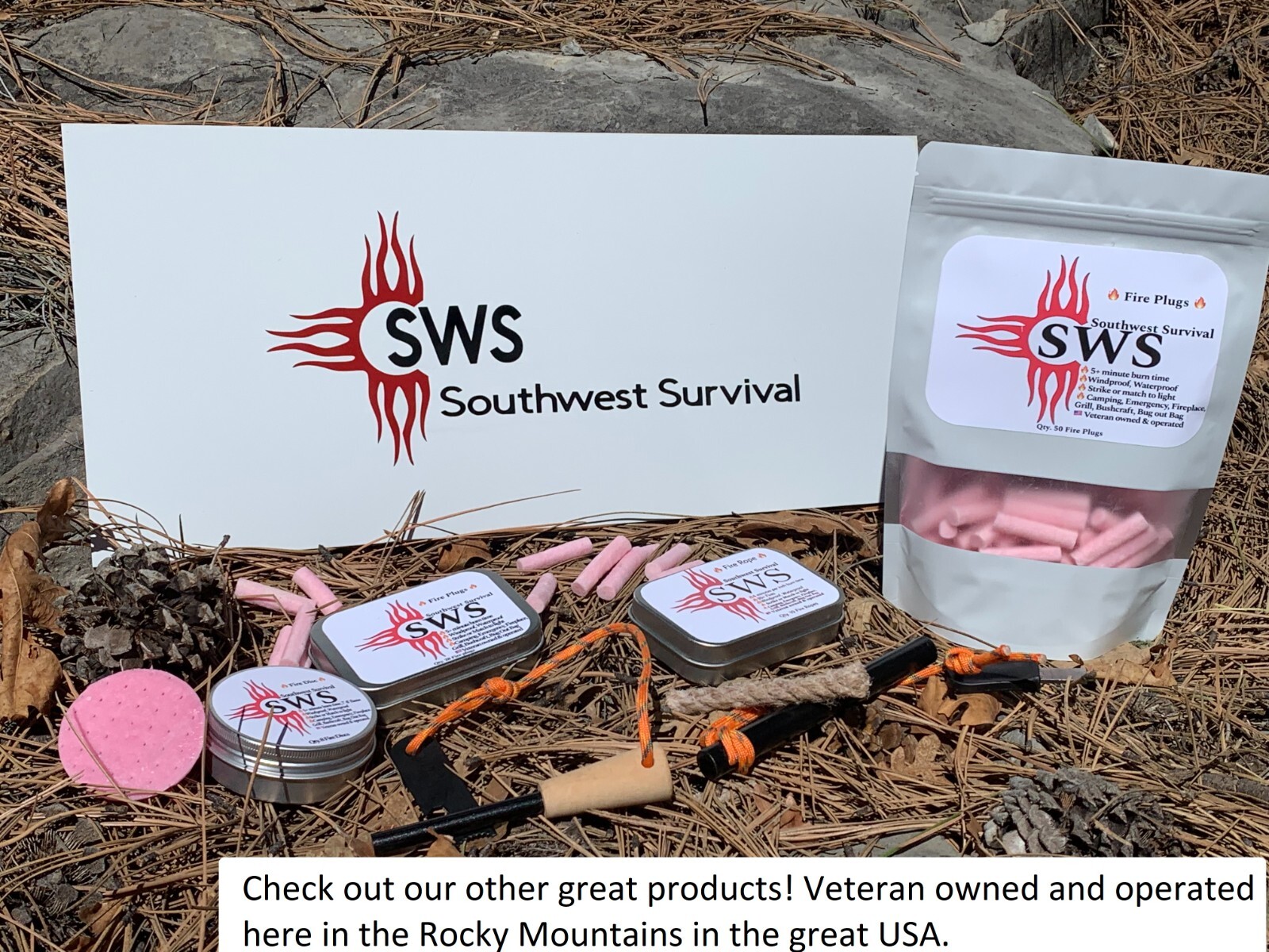 Southwest Survival Fire Starting Plugs (50) - Bushcraft, Camping, Bugout Bag