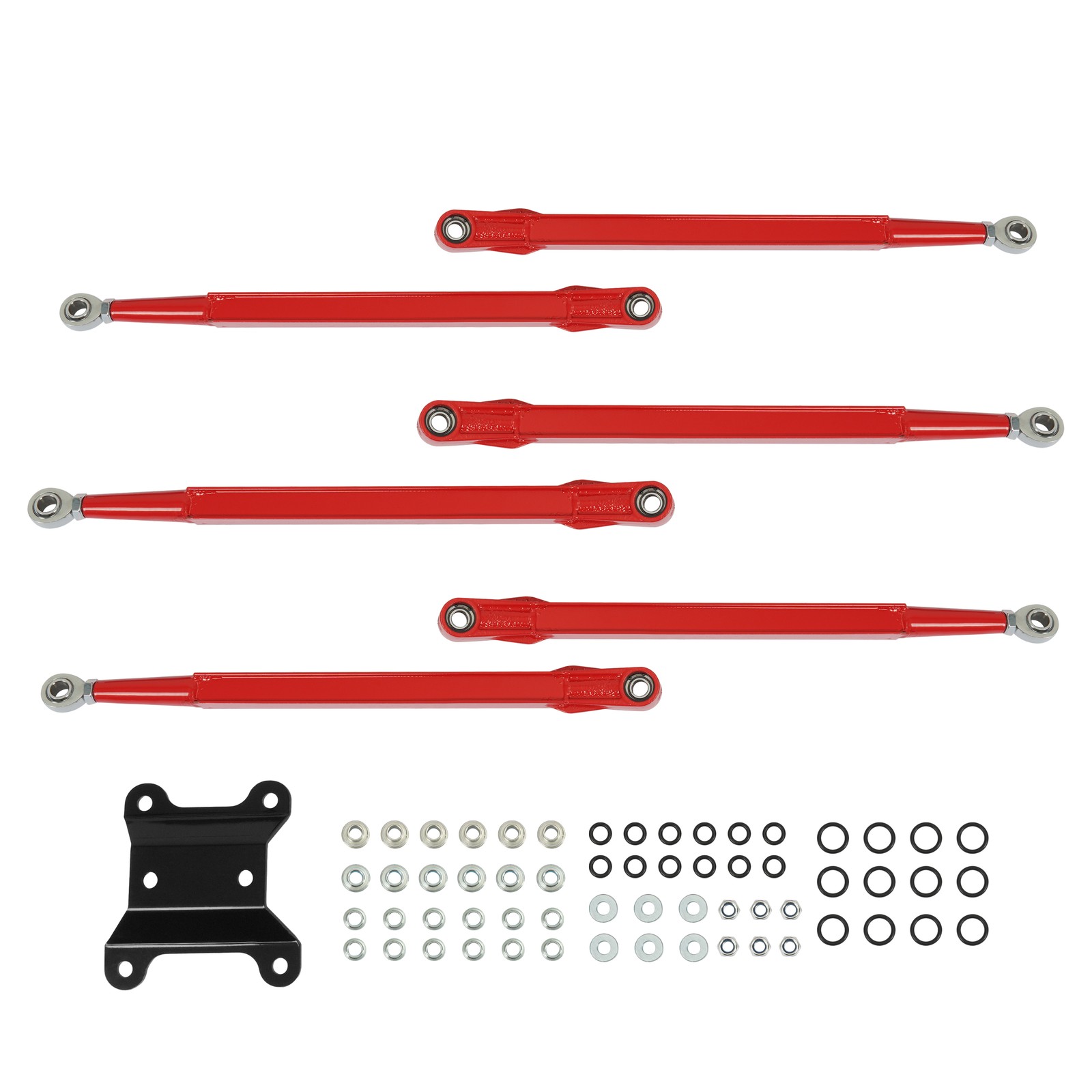 Red Boxed Rear Radius Arms For Can-Am Maverick X3 2017+ 64\" Body Powder Coated