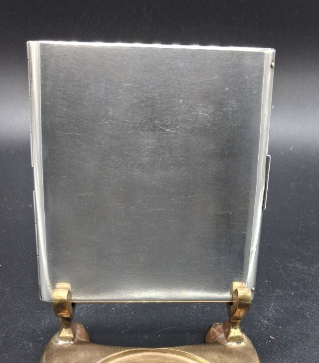 Sterling Silver Elgin, American, Matte Finish, Goldleaf Pattern, Cigarette Case