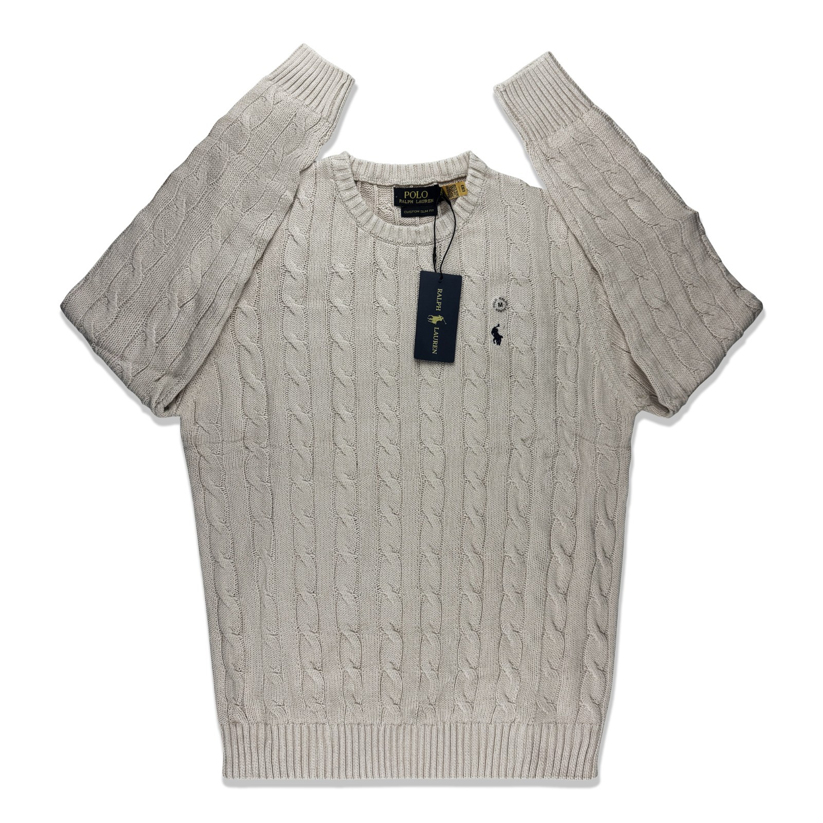 Polo Ralph Lauren Men's Cable-Knit Crew Cotton Sweater. Brand New Authentic