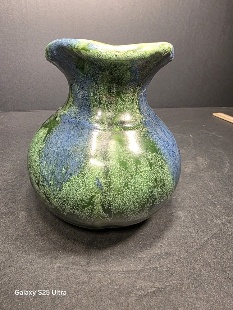 Studio pottery Pitcher Blue / Green 6" Tall