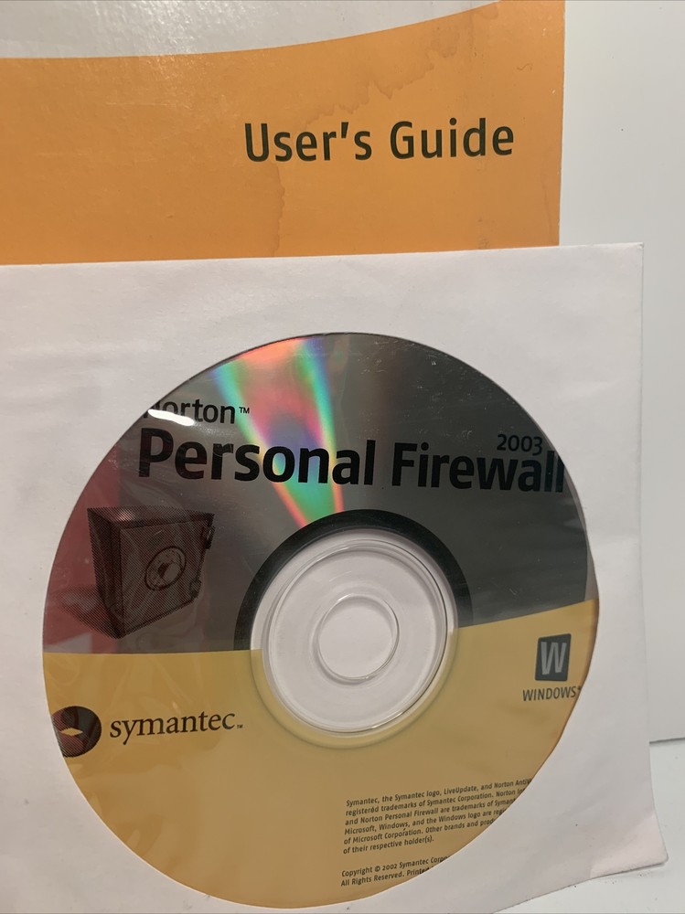 Norton Personal Firewall 2003 CD And User Guide New Sealed Disc