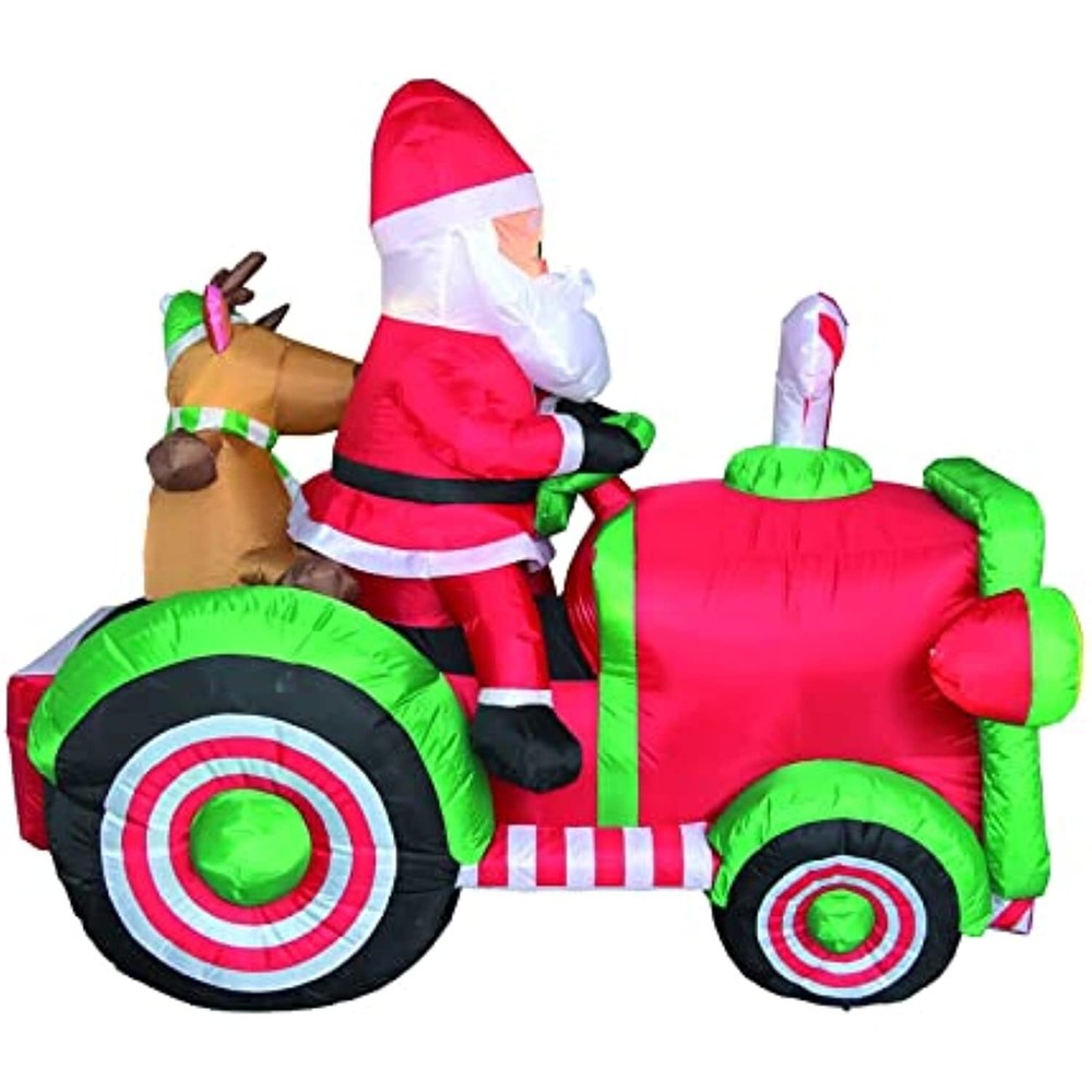 Santa with Tractor Inflatable