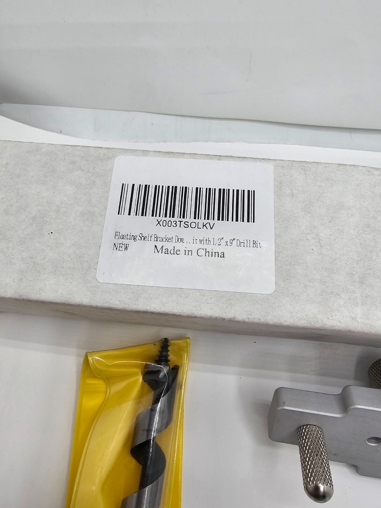 Floating Shelf Bracket Dowel Jig with 1/2" x 9" Drill Bit Self Centering
