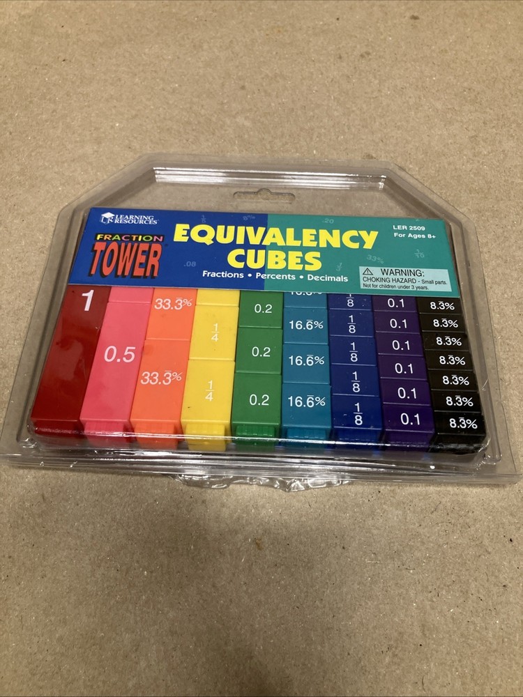 NEW Learning Resources 51 Piece Equivalency Cubes with Activity Guide