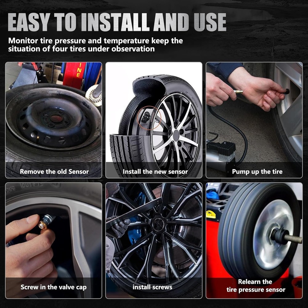 Pre-Programmed TPMS Sensor Set for Ford, Lincoln, Mazda & Mercury - 4 Pack