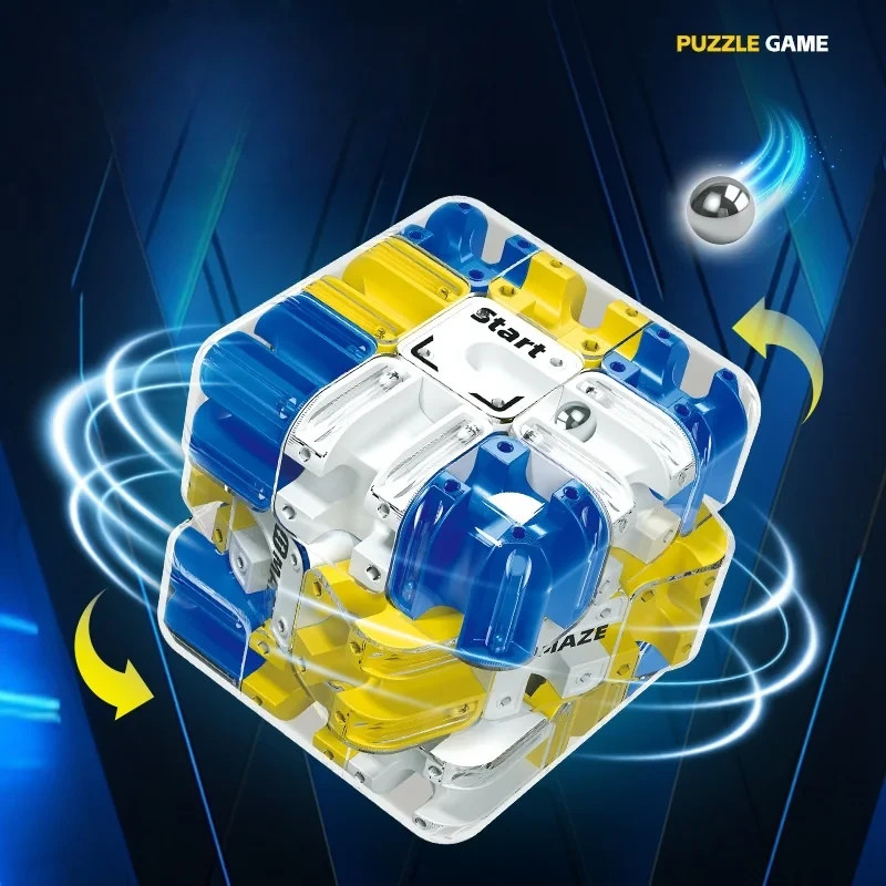 Large 3D Labyrinth Puzzle Maze Cube - Engaging Brain Teaser Toy, Improve Spatial
