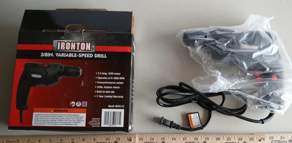 Ironton 3/8 inch Variable Speed Drill