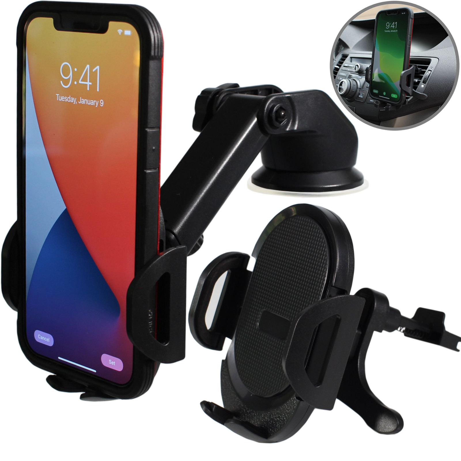 360° Car Phone Mount Holder For Cell Phone Samsung Galaxy iPhone