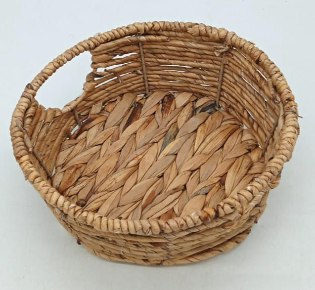Round Water Hyacinth Woven Decorative Storage Basket 10"
