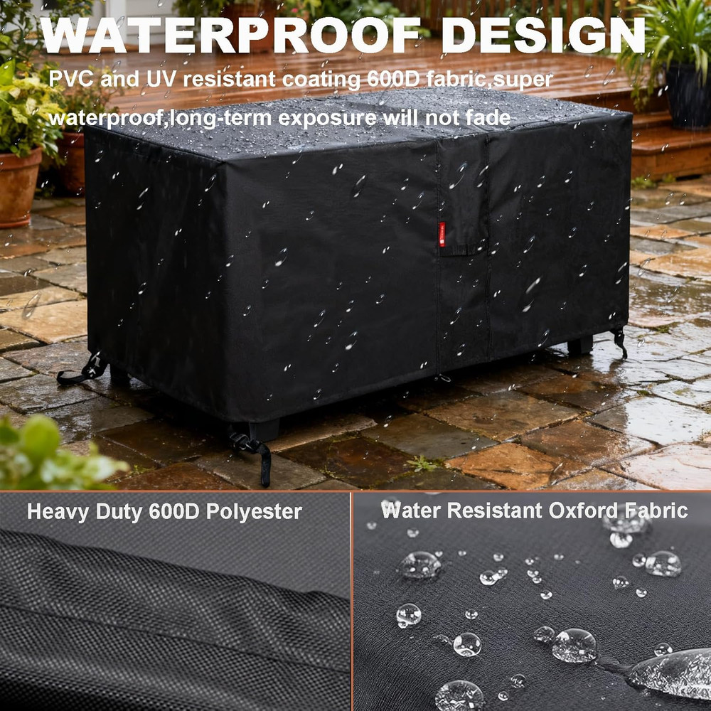 Sheechung Rectangular Fire Pit Cover-Fits 44-48 Inch Fire Table-Outdoor Waterpro
