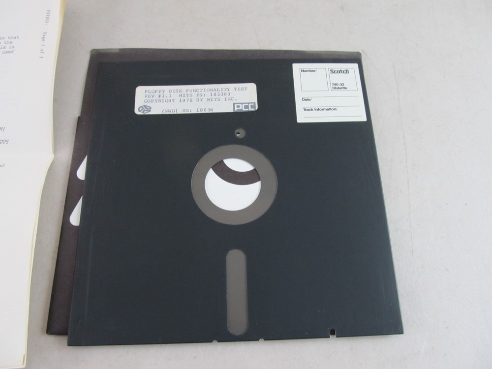 Pertec PPC MITS Floppy Disk Functionality Test 8 Inch Floppy 70s