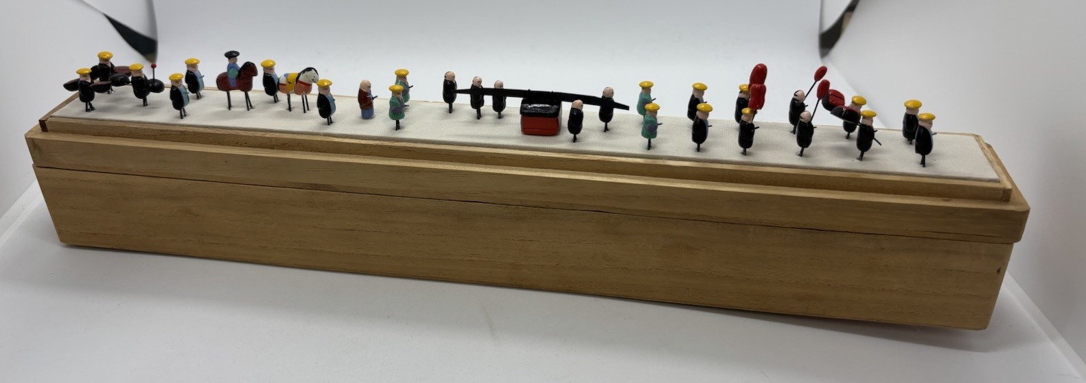 Vintage Japanese Miniature Art Tiny Dolls Daimyo Gyoretsu Procession