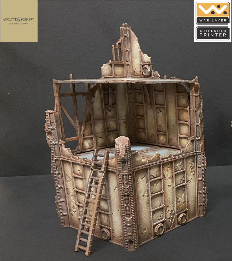 3d Printed UNPAINTED Wargaming stackable square Ruins Wargames 28mm 32mm Terrain