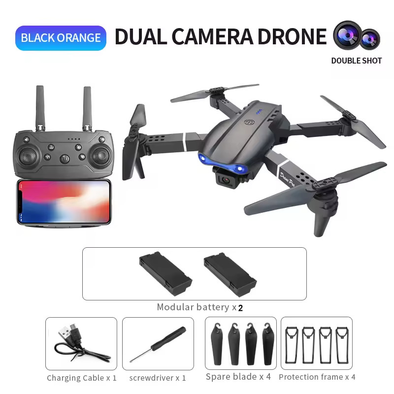 E99 PRO Drone With Remote Control Dual Camera Obstacle Avoidance Foldable Arms