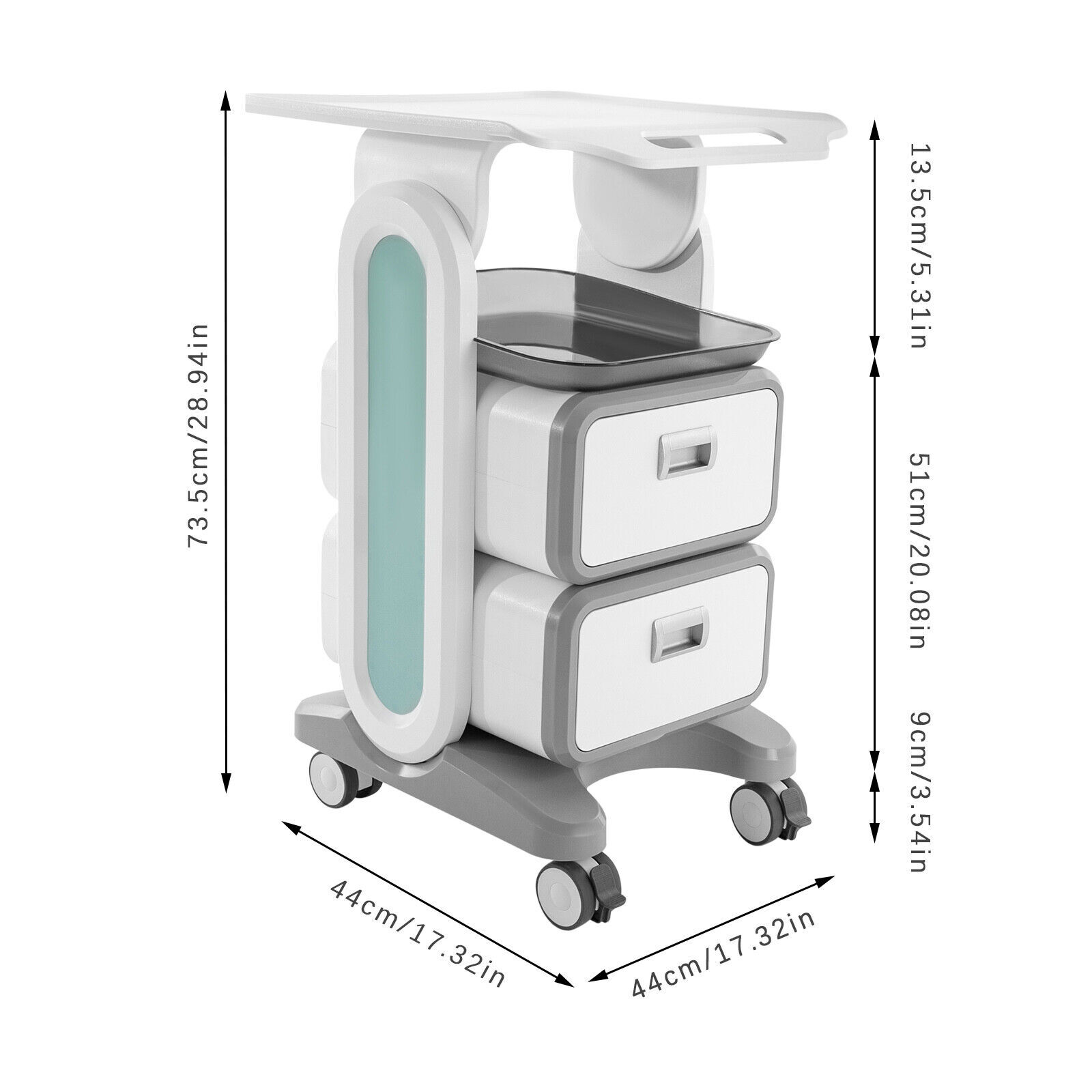 Dental Storage Cabinet Drawers Mobile Utility Cart /4 Layer Dental Trolley NEW