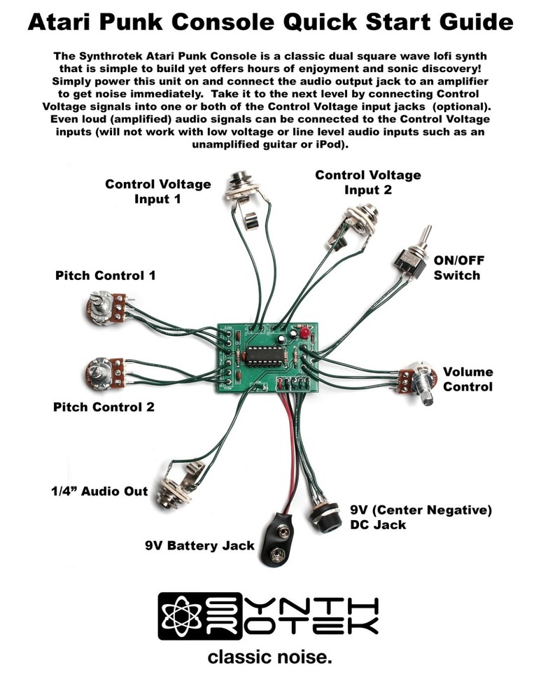 Synthrotek Atari Punk Console PCB Video Game Noise DIY Synthesizer