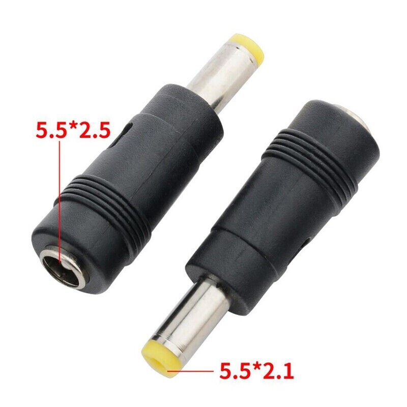 2-Pack DC Power 5.5x2.1mm Male Plug to 5.5x2.5mm Female Jack Adapter Connectors